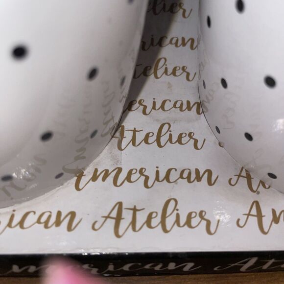 American Atelier Stoneware Coffee Mugs Mr And Mrs Pineapple Polka Dot Mugs NEW - Picture 5 of 16